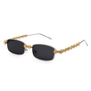 Rectangle Rhinestone Sunglasses Women Fashion Steampunk Diamond Sun Glasses Crystal Vintage Shades Eyeglasses UV400 Oculos