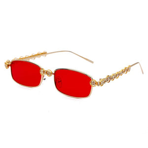 Rectangle Rhinestone Sunglasses Women Fashion Steampunk Diamond Sun Glasses Crystal Vintage Shades Eyeglasses UV400 Oculos