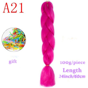 MERISIHAIR 24 inch Jumbo Braids Long Ombre Jumbo Synthetic Braiding Hair Crochet Blonde Pink Blue Grey Hair Extensions African