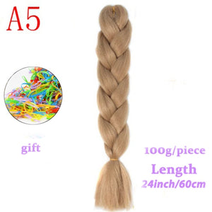 MERISIHAIR 24 inch Jumbo Braids Long Ombre Jumbo Synthetic Braiding Hair Crochet Blonde Pink Blue Grey Hair Extensions African