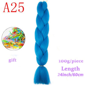 MERISIHAIR 24 inch Jumbo Braids Long Ombre Jumbo Synthetic Braiding Hair Crochet Blonde Pink Blue Grey Hair Extensions African