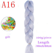 Load image into Gallery viewer, MERISIHAIR 24 inch Jumbo Braids Long Ombre Jumbo Synthetic Braiding Hair Crochet Blonde Pink Blue Grey Hair Extensions African