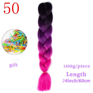 MERISIHAIR 24 inch Jumbo Braids Long Ombre Jumbo Synthetic Braiding Hair Crochet Blonde Pink Blue Grey Hair Extensions African