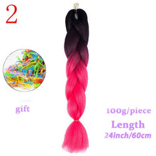 Load image into Gallery viewer, MERISIHAIR 24 inch Jumbo Braids Long Ombre Jumbo Synthetic Braiding Hair Crochet Blonde Pink Blue Grey Hair Extensions African