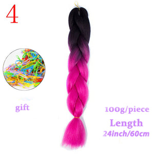 MERISIHAIR 24 inch Jumbo Braids Long Ombre Jumbo Synthetic Braiding Hair Crochet Blonde Pink Blue Grey Hair Extensions African