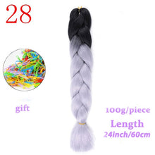 Load image into Gallery viewer, MERISIHAIR 24 inch Jumbo Braids Long Ombre Jumbo Synthetic Braiding Hair Crochet Blonde Pink Blue Grey Hair Extensions African