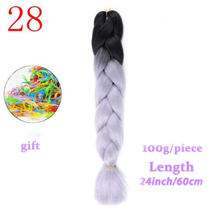 MERISIHAIR 24 inch Jumbo Braids Long Ombre Jumbo Synthetic Braiding Hair Crochet Blonde Pink Blue Grey Hair Extensions African