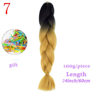 MERISIHAIR 24 inch Jumbo Braids Long Ombre Jumbo Synthetic Braiding Hair Crochet Blonde Pink Blue Grey Hair Extensions African