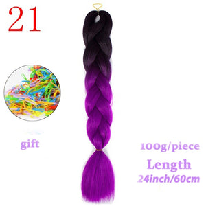 MERISIHAIR 24 inch Jumbo Braids Long Ombre Jumbo Synthetic Braiding Hair Crochet Blonde Pink Blue Grey Hair Extensions African