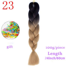 Load image into Gallery viewer, MERISIHAIR 24 inch Jumbo Braids Long Ombre Jumbo Synthetic Braiding Hair Crochet Blonde Pink Blue Grey Hair Extensions African