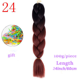 MERISIHAIR 24 inch Jumbo Braids Long Ombre Jumbo Synthetic Braiding Hair Crochet Blonde Pink Blue Grey Hair Extensions African