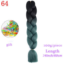 Load image into Gallery viewer, MERISIHAIR 24 inch Jumbo Braids Long Ombre Jumbo Synthetic Braiding Hair Crochet Blonde Pink Blue Grey Hair Extensions African