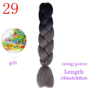 MERISIHAIR 24 inch Jumbo Braids Long Ombre Jumbo Synthetic Braiding Hair Crochet Blonde Pink Blue Grey Hair Extensions African