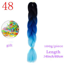 Load image into Gallery viewer, MERISIHAIR 24 inch Jumbo Braids Long Ombre Jumbo Synthetic Braiding Hair Crochet Blonde Pink Blue Grey Hair Extensions African