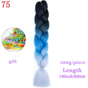 MERISIHAIR 24 inch Jumbo Braids Long Ombre Jumbo Synthetic Braiding Hair Crochet Blonde Pink Blue Grey Hair Extensions African