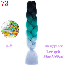 Load image into Gallery viewer, MERISIHAIR 24 inch Jumbo Braids Long Ombre Jumbo Synthetic Braiding Hair Crochet Blonde Pink Blue Grey Hair Extensions African