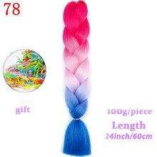 Load image into Gallery viewer, MERISIHAIR 24 inch Jumbo Braids Long Ombre Jumbo Synthetic Braiding Hair Crochet Blonde Pink Blue Grey Hair Extensions African