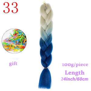 MERISIHAIR 24 inch Jumbo Braids Long Ombre Jumbo Synthetic Braiding Hair Crochet Blonde Pink Blue Grey Hair Extensions African