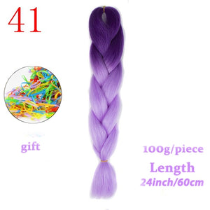 MERISIHAIR 24 inch Jumbo Braids Long Ombre Jumbo Synthetic Braiding Hair Crochet Blonde Pink Blue Grey Hair Extensions African