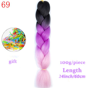 MERISIHAIR 24 inch Jumbo Braids Long Ombre Jumbo Synthetic Braiding Hair Crochet Blonde Pink Blue Grey Hair Extensions African