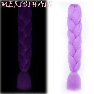 MERISIHAIR 24 inch Jumbo Braids Long Ombre Jumbo Synthetic Braiding Hair Crochet Blonde Pink Blue Grey Hair Extensions African