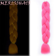 Load image into Gallery viewer, MERISIHAIR 24 inch Jumbo Braids Long Ombre Jumbo Synthetic Braiding Hair Crochet Blonde Pink Blue Grey Hair Extensions African