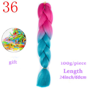 MERISIHAIR 24 inch Jumbo Braids Long Ombre Jumbo Synthetic Braiding Hair Crochet Blonde Pink Blue Grey Hair Extensions African