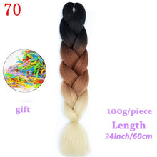 Load image into Gallery viewer, MERISIHAIR 24 inch Jumbo Braids Long Ombre Jumbo Synthetic Braiding Hair Crochet Blonde Pink Blue Grey Hair Extensions African