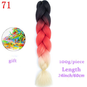 MERISIHAIR 24 inch Jumbo Braids Long Ombre Jumbo Synthetic Braiding Hair Crochet Blonde Pink Blue Grey Hair Extensions African