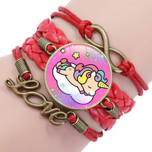 Load image into Gallery viewer, Unicorn Braided Kids Bracelet for Girls  Friendship Bracelets Jewelry Multi-layer Charm Bracelet Fashion Jewelry