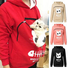 Load image into Gallery viewer, 2019 winter women hooded sweatshirts Women’s Sweatshirt Animal Pouch Hood Tops Carry Cat Breathable Pullover sweatshirts#g3
