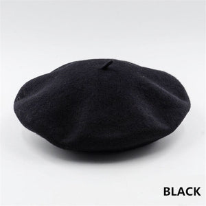 French Style Vintage Women's Beret Plain Cap Beanie Hat Girl's Wool Warm Winter Hat Beret Women Femme Hats Caps