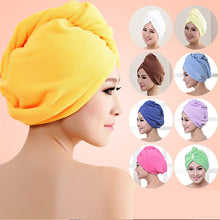 Load image into Gallery viewer, Women Bathroom Super Absorbent Quick-drying Thicker microfiber Bath Towel Hair Dry Cap Salon Towel