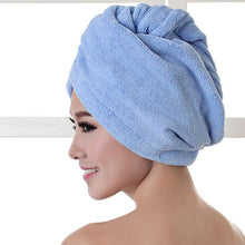 Load image into Gallery viewer, Women Bathroom Super Absorbent Quick-drying Thicker microfiber Bath Towel Hair Dry Cap Salon Towel